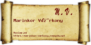 Marinkor Várkony névjegykártya